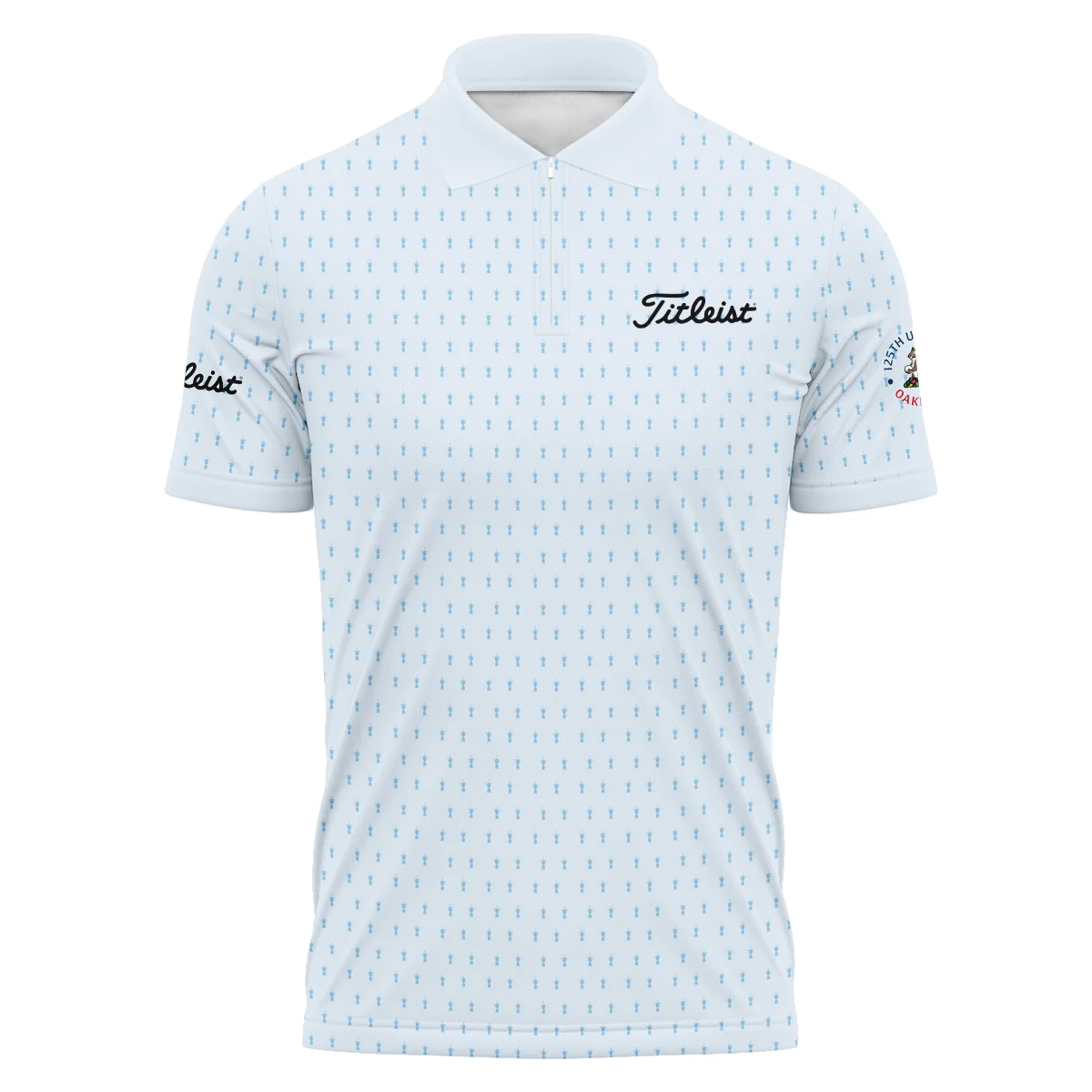 Special Release Light Blue Titleist 125th U.S. Open Oakmont Zipper Polo Shirt All Over Prints QTUSM8724A2TLZPL