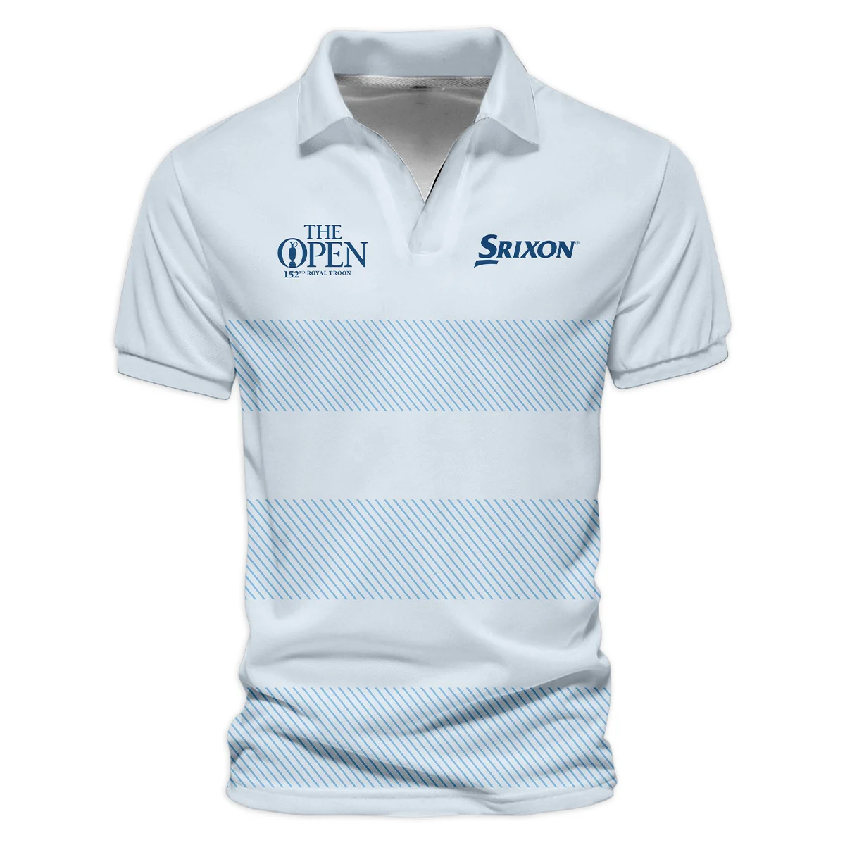 Special Release Srixon 152nd Open Championship Light Blue Background Line Pattern Vneck Polo Shirt All Over Prints  HOTOP100724A01SRIZVPL