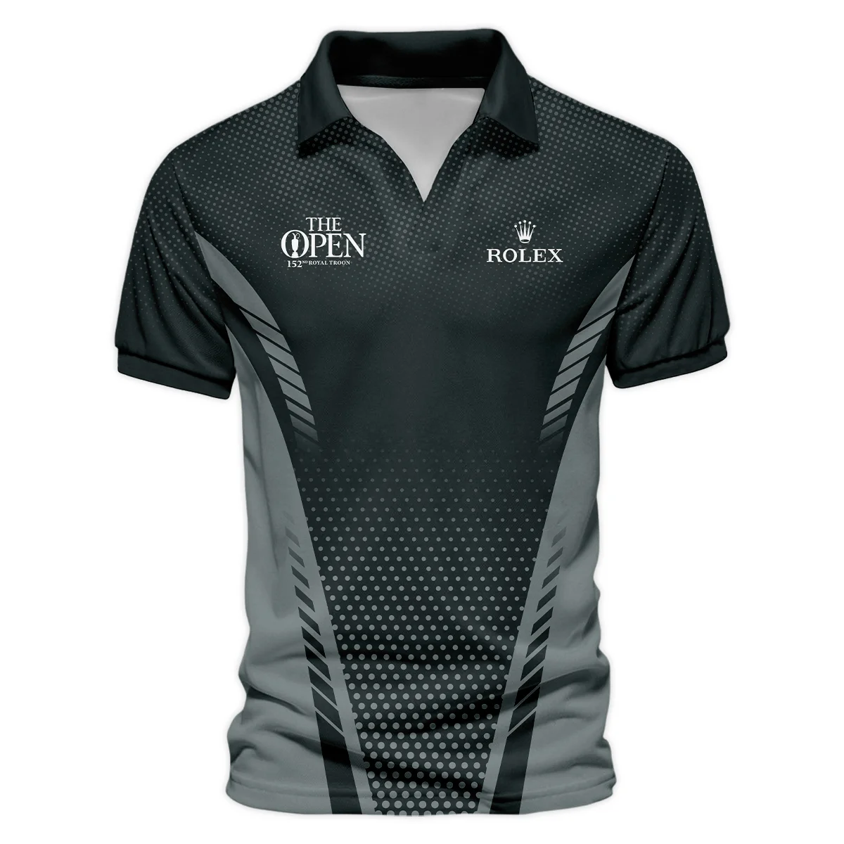 Golf Sport Dark Green Color Rolex 152nd Open Championship Vneck Polo Shirt All Over Prints  QTTOP090724A1ROXZVPL