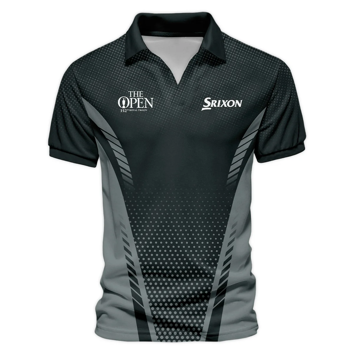 Golf Sport Dark Green Color Srixon Golf 152nd Open Championship Vneck Polo Shirt All Over Prints  QTTOP090724A1SRZVPL