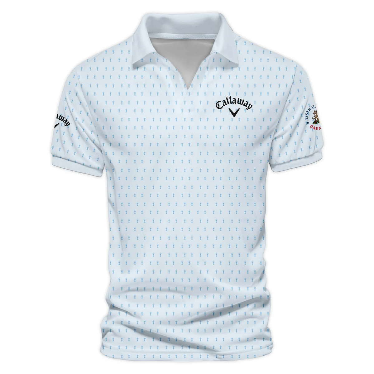 Special Release Light Blue Callaway 125th U.S. Open Oakmont Vneck Polo Shirt All Over Prints  QTUSM8724A2CLWZVPL