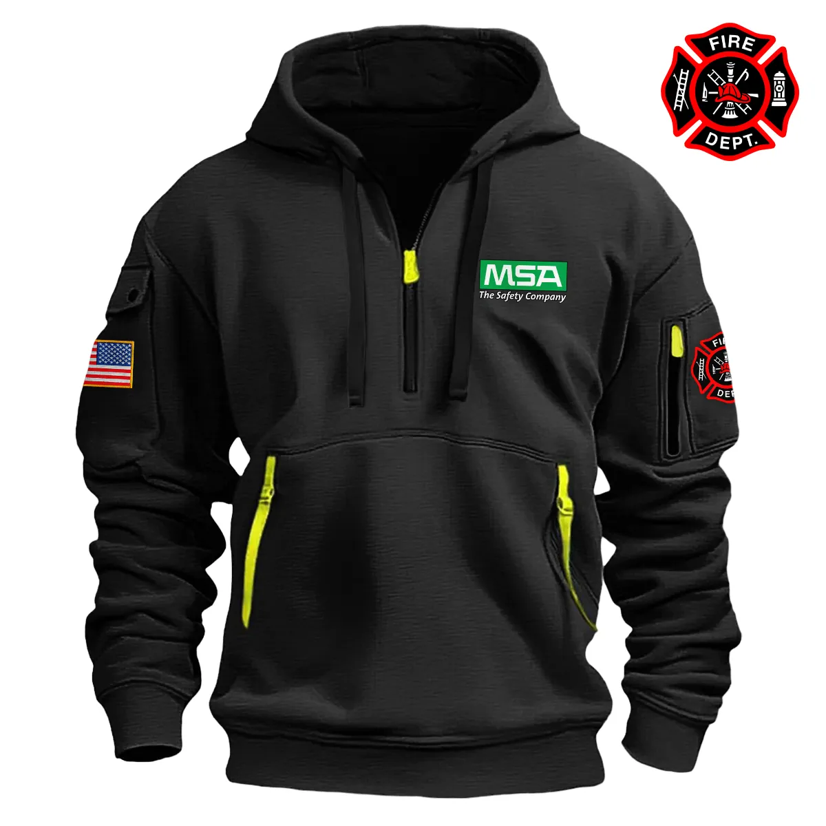 Special Release MSA The Safety Company x Firefighter Patriot Day Fashion Hoodie Half Zipper BLFF130724A2MSA