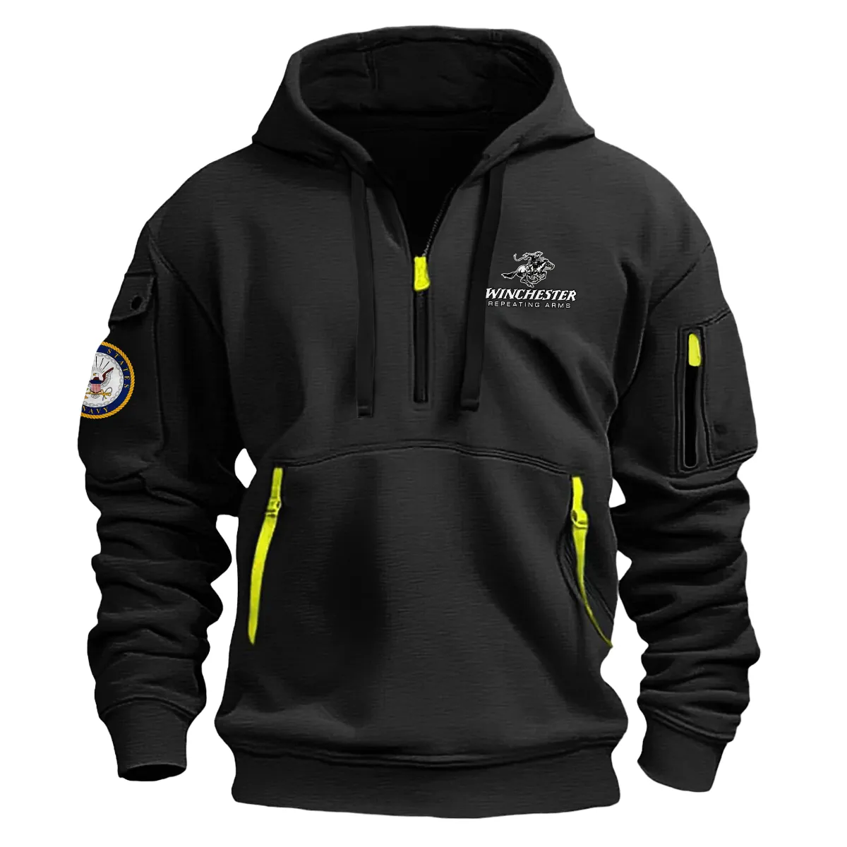 Special Release Winchester Repeating Arms x US Military Branch Fashion Hoodie Half Zipper BLVTR120724A1WRA