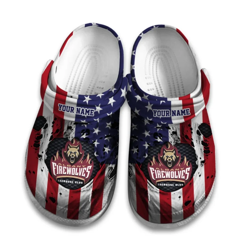 Personalized USA Flag Albany FireWolves Classic Crocs All Over Print HONLL310724C01ALB