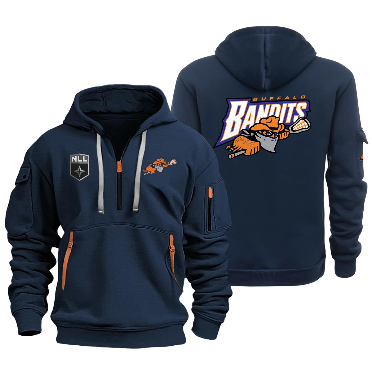 Gift For Fans Buffalo Bandits Hoodie Half Zipper National Lacrosse League HONLL250724A01BUF