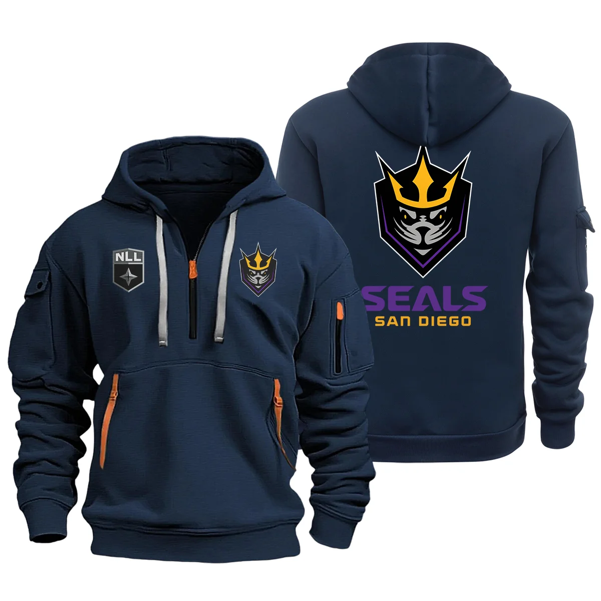 Gift For Fans San Diego Seals Hoodie Half Zipper National Lacrosse League HONLL250724A01SD