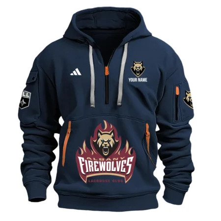 Adidas Albany FireWolves Hoodie Half Zipper National Lacrosse League HONLL290724A01ALBAD