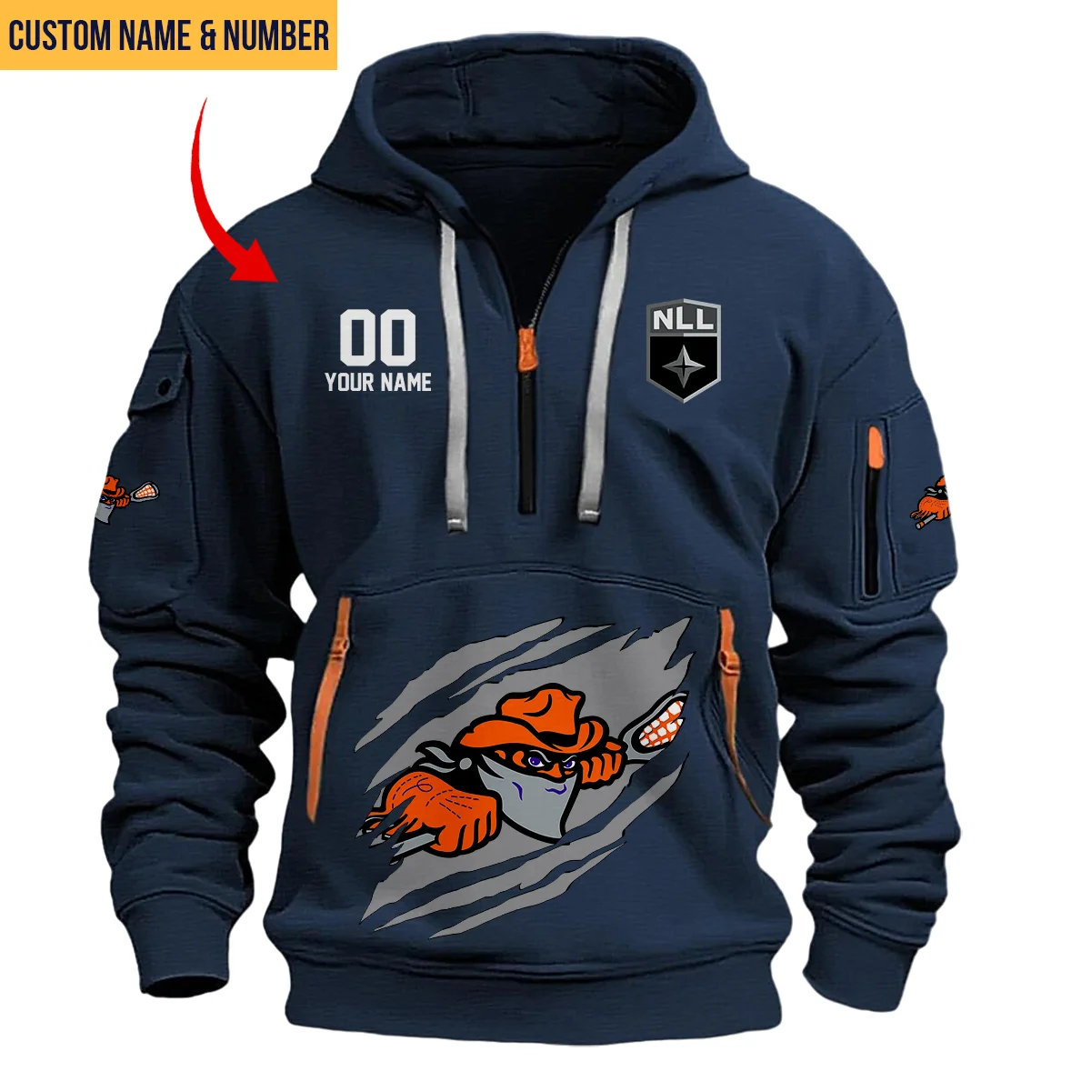 Love Fans Buffalo Bandits Hoodie Half Zipper National Lacrosse League QT250724A2BUF