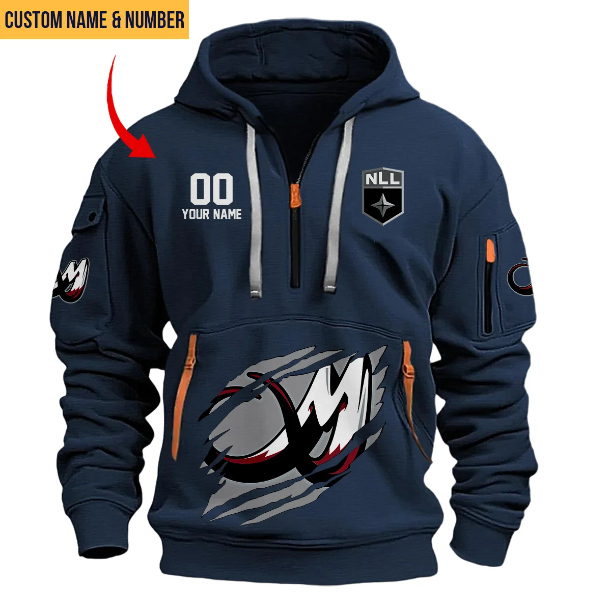 Love Fans Colorado Mammoth Hoodie Half Zipper National Lacrosse League QT250724A2COL