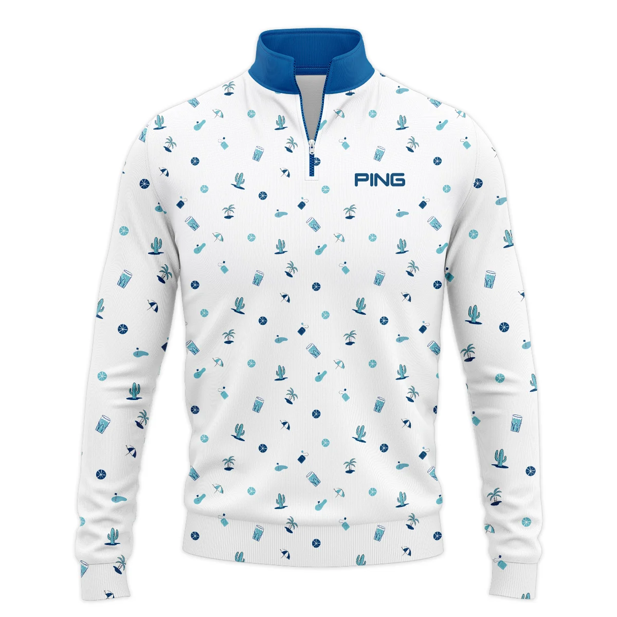 Ping Brand Golf Sport Pattern White Background Quarter-Zip Jacket All Over Prints HOBR060724A02PISWZ