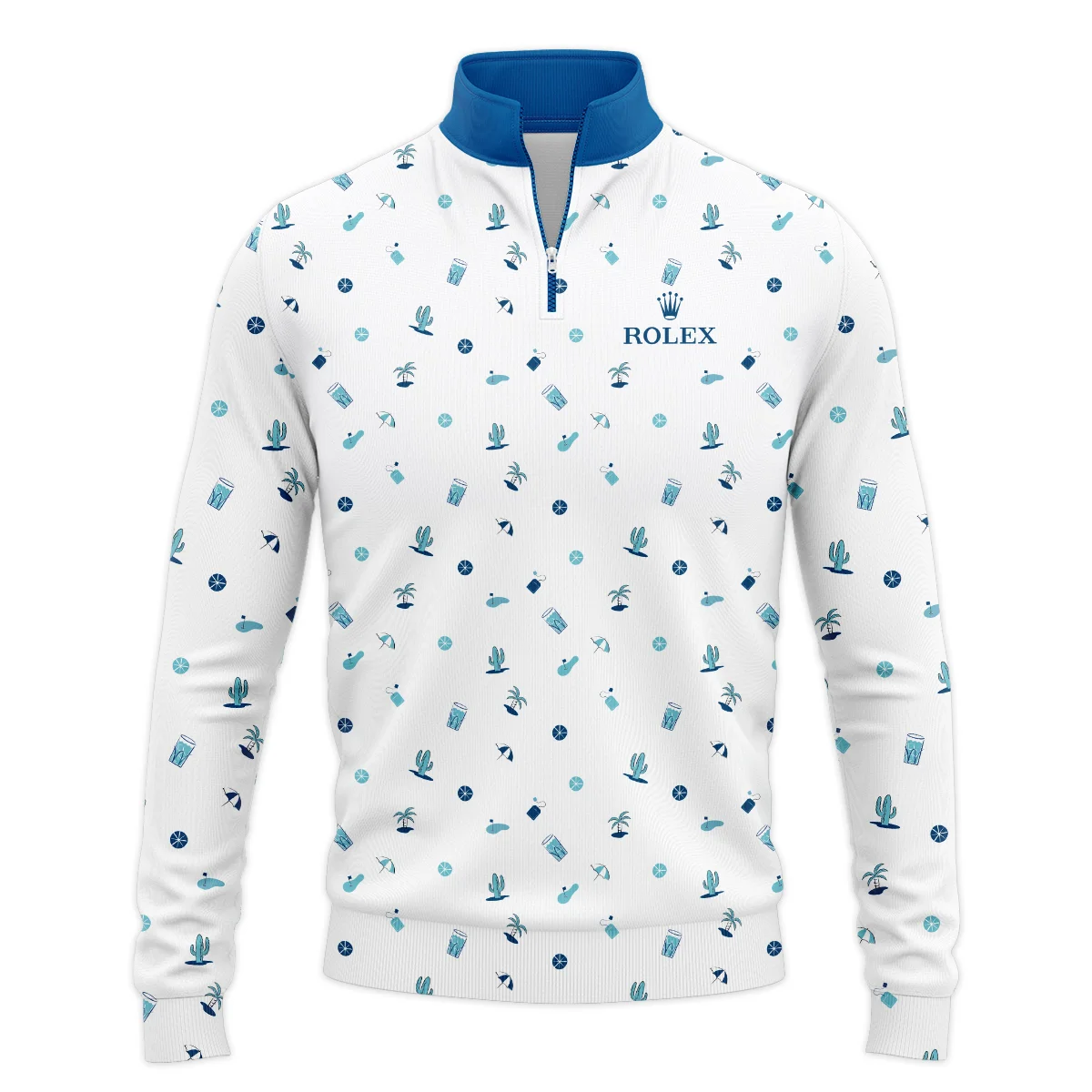 Rolex Brand Golf Sport Pattern White Background Quarter-Zip Jacket All Over Prints HOBR060724A02ROXSWZ