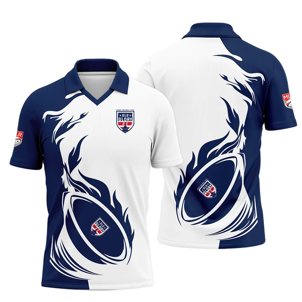 Rugby Fire Color Polo Jersey Old Glory DC Major League Rugby All Over Prints QTRB200724A1DCZPL