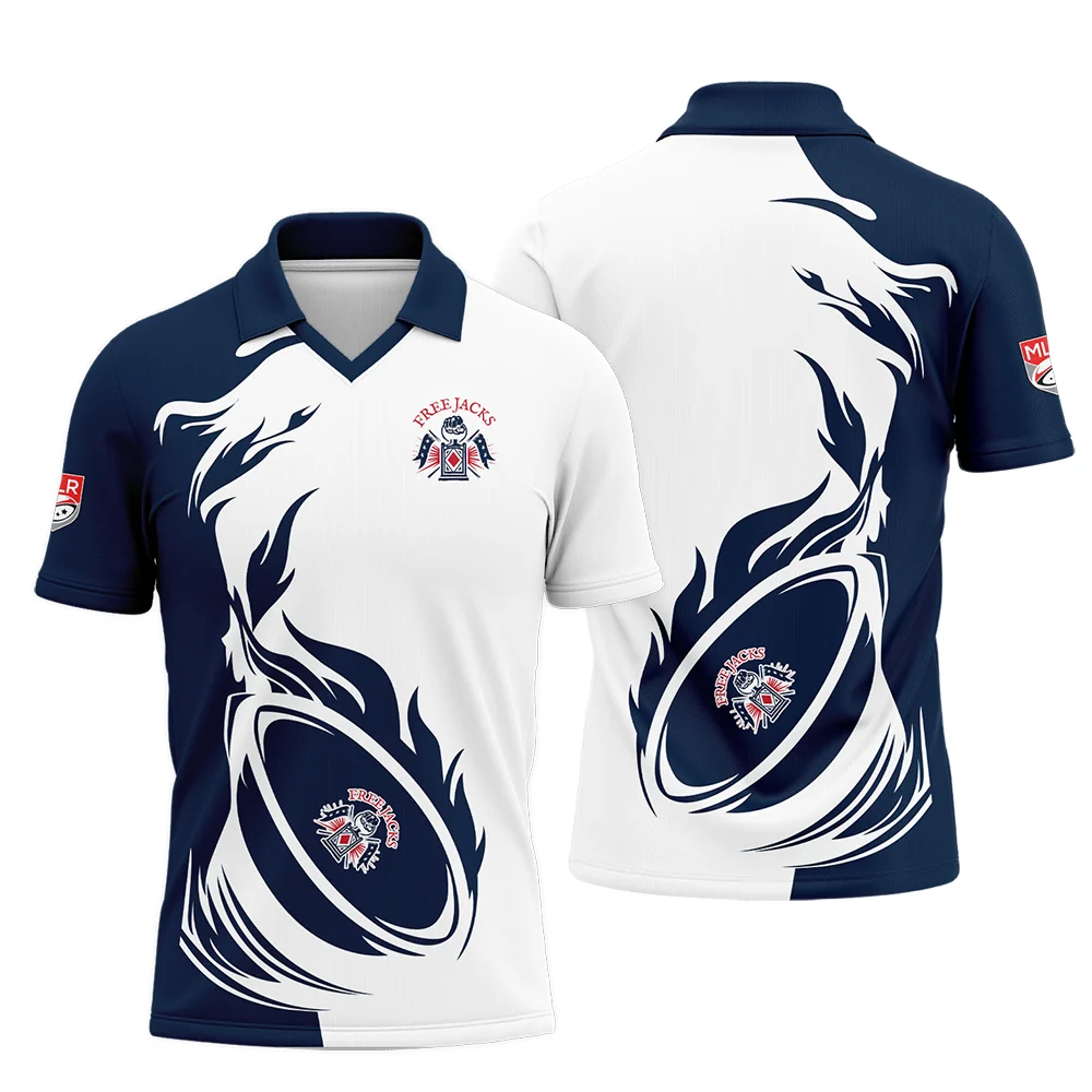 Rugby Fire Color Polo Jersey New England Free Jacks Major League Rugby All Over Prints QTRB200724A1NEZPL