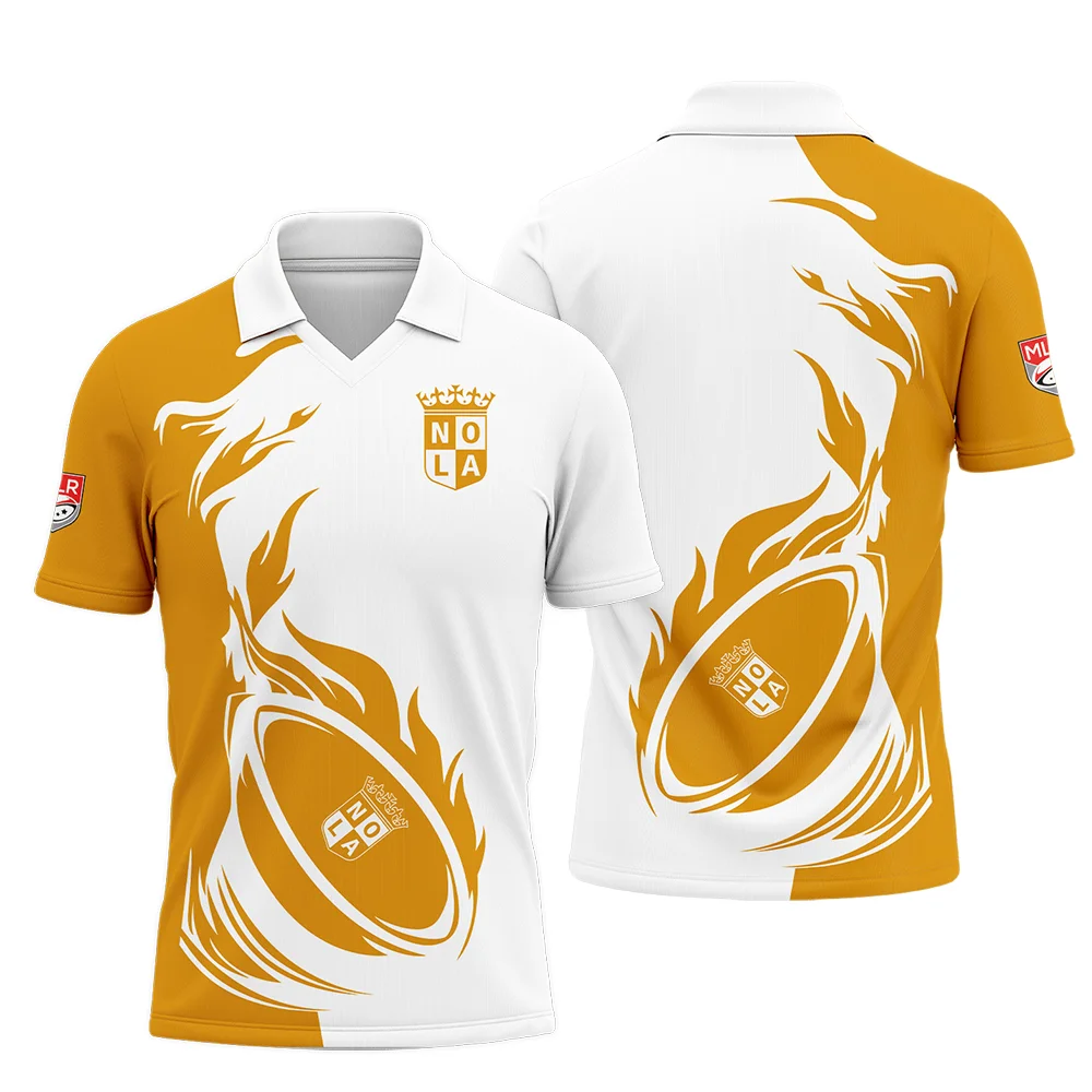 Rugby Fire Color Polo Jersey NOLA Gold Major League Rugby All Over Prints QTRB200724A1NOLAZPL