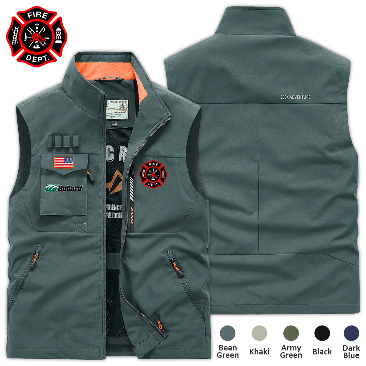 Special Release Bullard x Firefighter Patriot Day Outdoor Sleeveless Vest BLFF130724A2BL