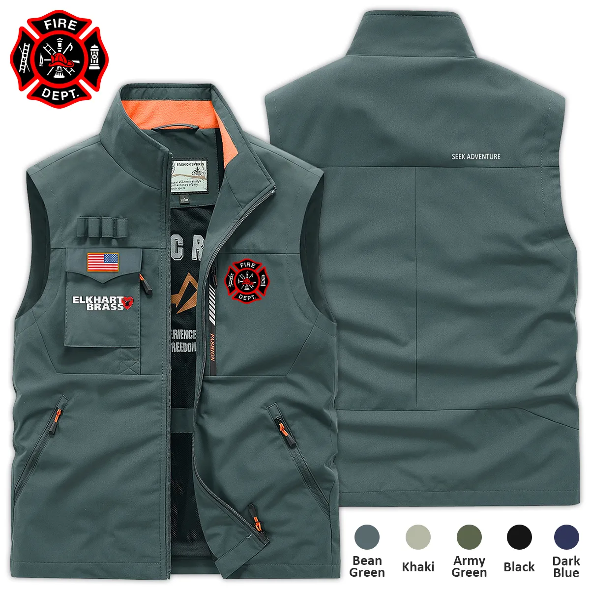 Special Release Elkhart Brass x Firefighter Patriot Day Outdoor Sleeveless Vest BLFF130724A2EB