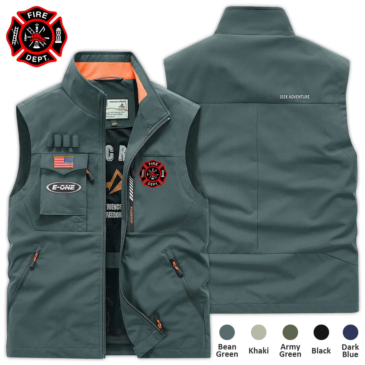 Special Release Emergency One x Firefighter Patriot Day Outdoor Sleeveless Vest BLFF130724A2EO