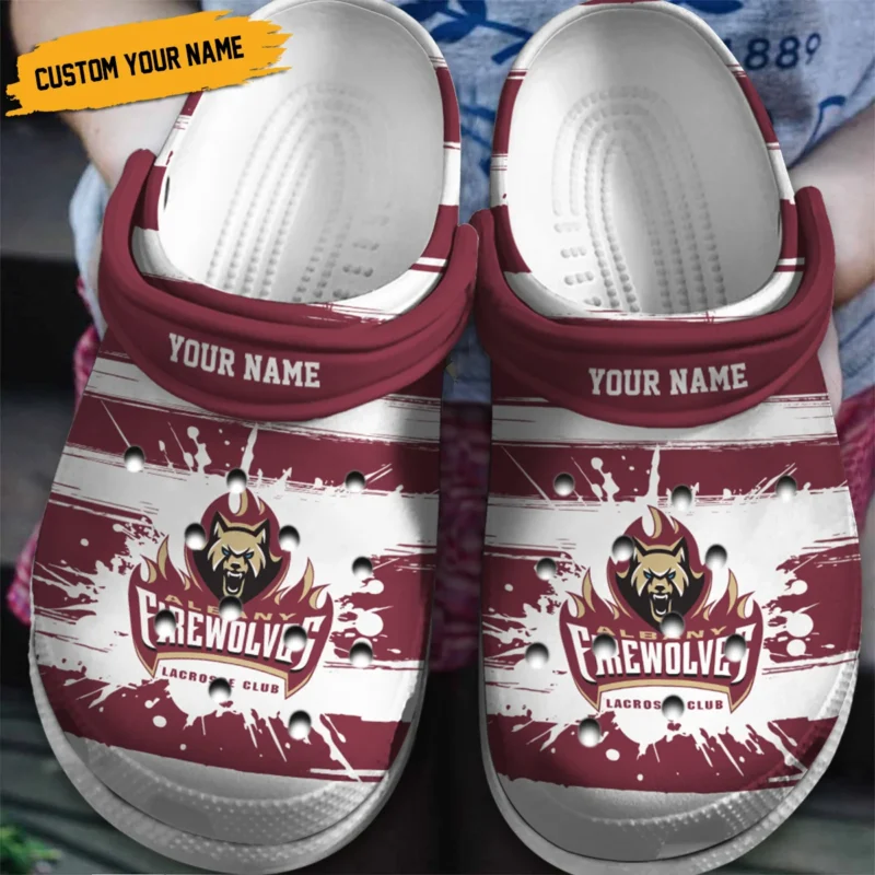 Personalized Brush Pattern Albany FireWolves Classic Crocs All Over Print HONLL300724C01ALB