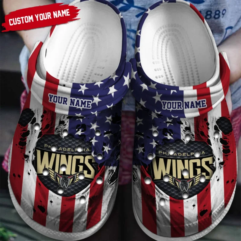 Personalized USA Flag Philadelphia Wings Classic Crocs All Over Print HONLL310724C01PHI