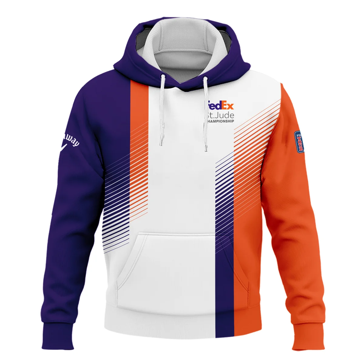 FedEx St. Jude Championship Golf Orange Purple Line White Background Callaway Hoodie Shirt All Over Prints HOFED280524A01CLWHD