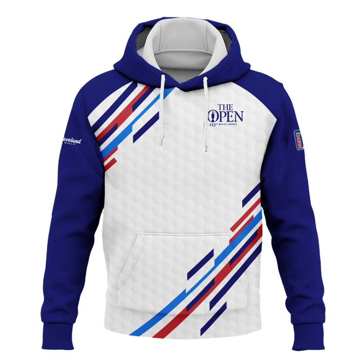 Special Release Cleveland Golf 152nd Open Championship Blue Red Straight Line White Background Hoodie Shirt All Over Prints HOTOP090724A01CLEHD