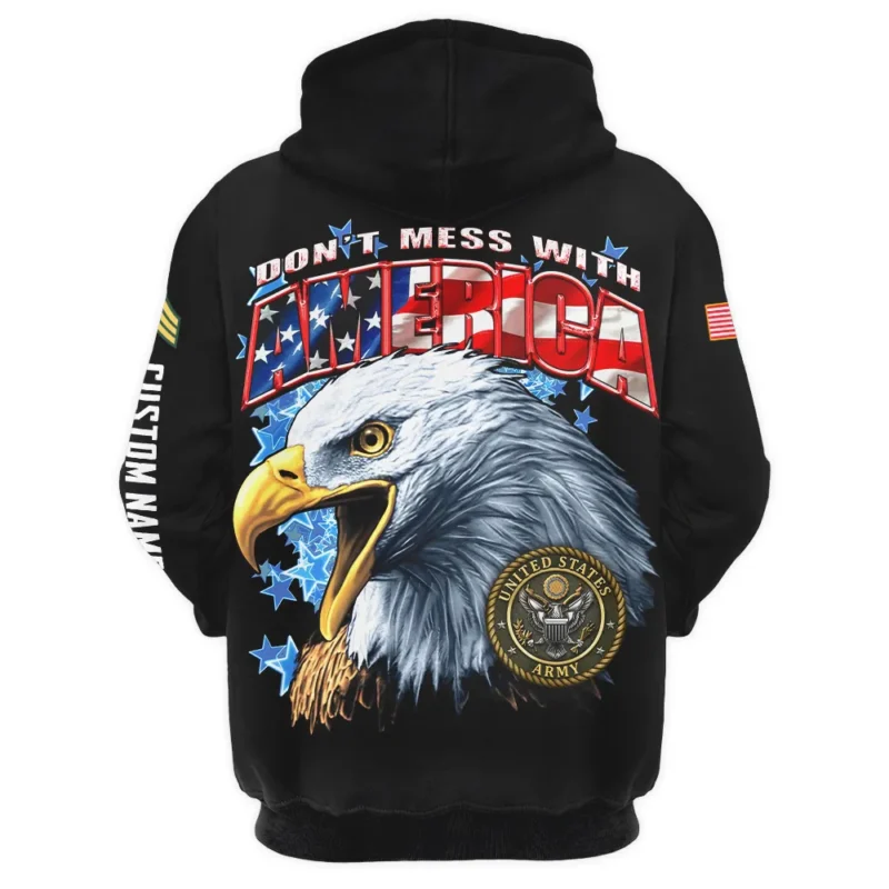 Dont Mess With America Veteran U.S. Army Apparel All Over Prints BLVTR240724A1AM - Zip Hoodie