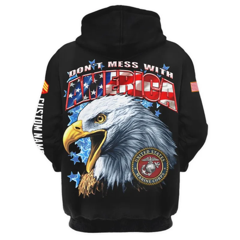 Dont Mess With America Veteran U.S. Marine Corps Apparel All Over Prints BLVTR240724A1MC - Hoodie