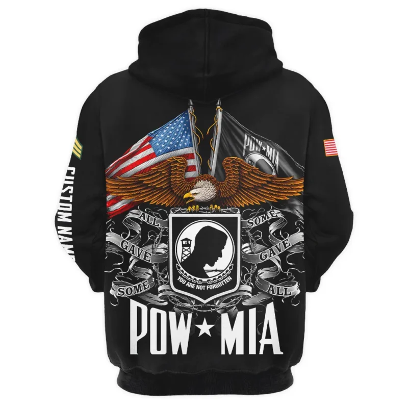 POW MIA All Gave Some Some Gave All Veteran U.S. Army Apparel All Over Prints BLVTR260724A1AM - Zip Hoodie