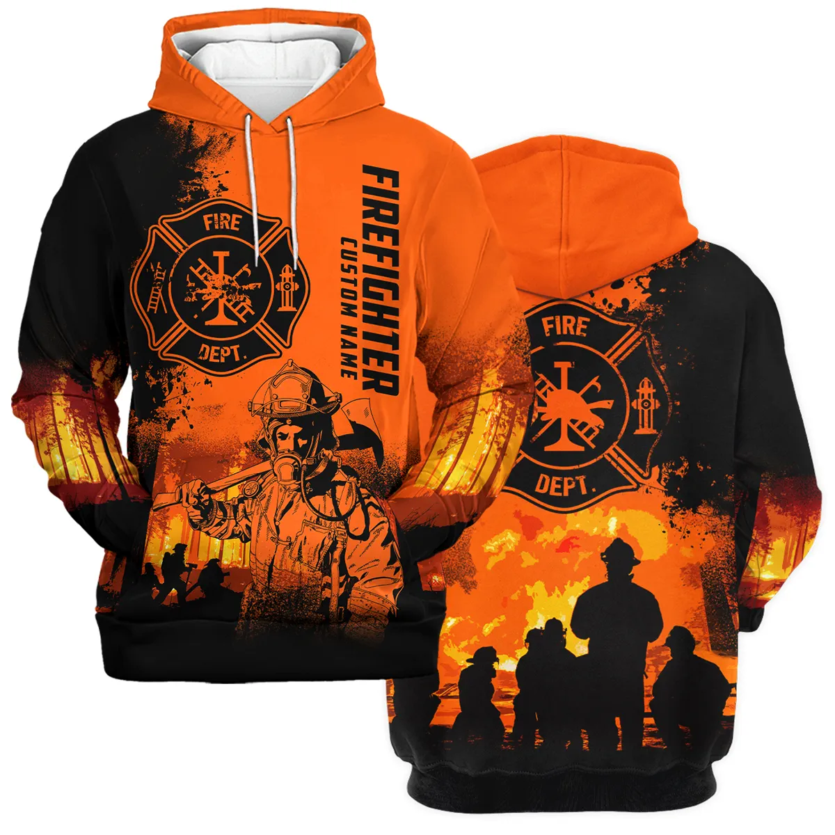 Custom Name Firefighter I Love My Job Fireman Apparel All Over Prints BLFF200724A1 - Hoodie