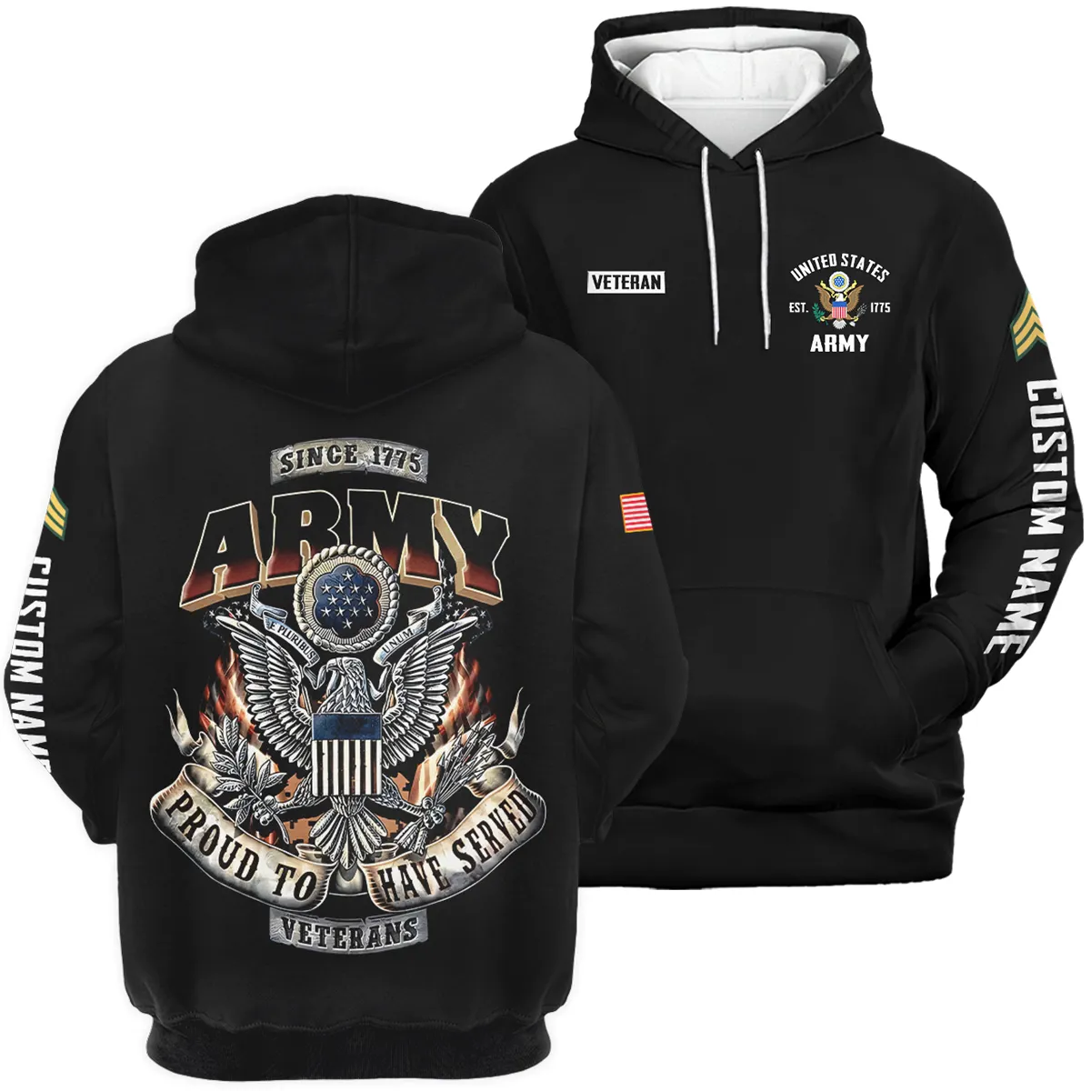 Proud To Have Served Veteran U.S. Army Apparel All Over Prints BLVTR180724A1AM - Hoodie