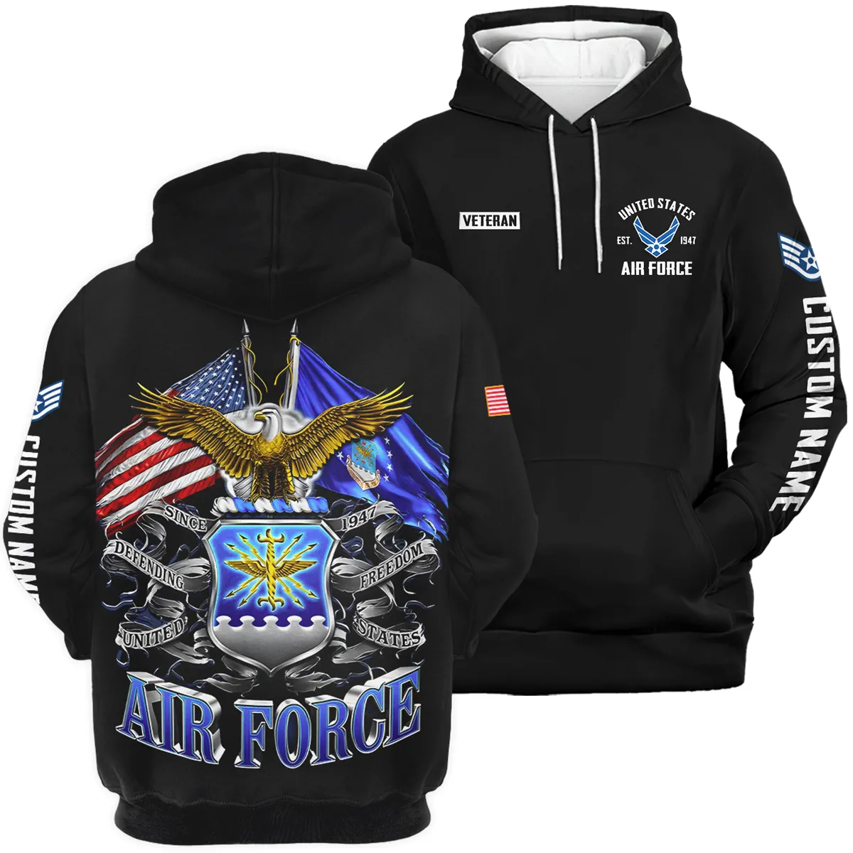 Defending Freedom Veteran U.S. Air Force Apparel All Over Prints BLVTR180724A3AF - Hoodie