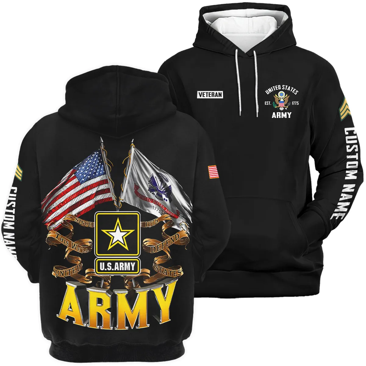 This We'll Defend Veteran U.S. Army Apparel All Over Prints BLVTR180724A3AM - Hoodie