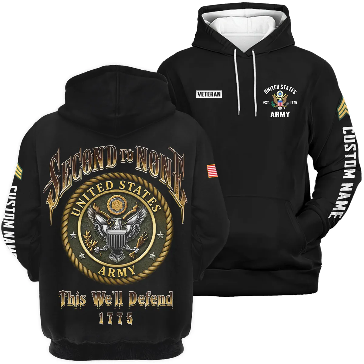 This We'll Defend 1775 Veteran U.S. Army Apparel All Over Prints BLVTR180724A4AM - Hoodie