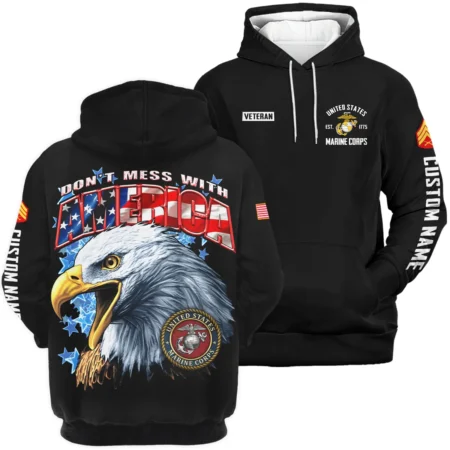 Dont Mess With America Veteran U.S. Marine Corps Apparel All Over Prints BLVTR240724A1MC - Hoodie