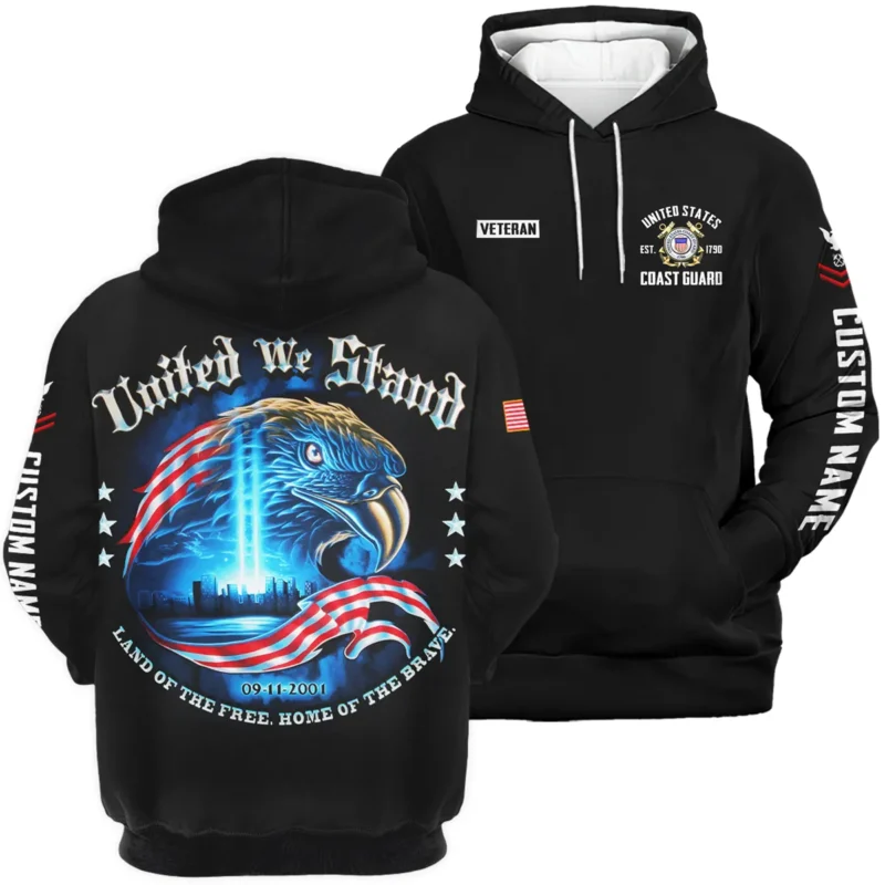 United We Stand 09-11-2001 Veteran U.S. Coast Guard Apparel All Over Prints BLVTR240724A2CG - Hoodie