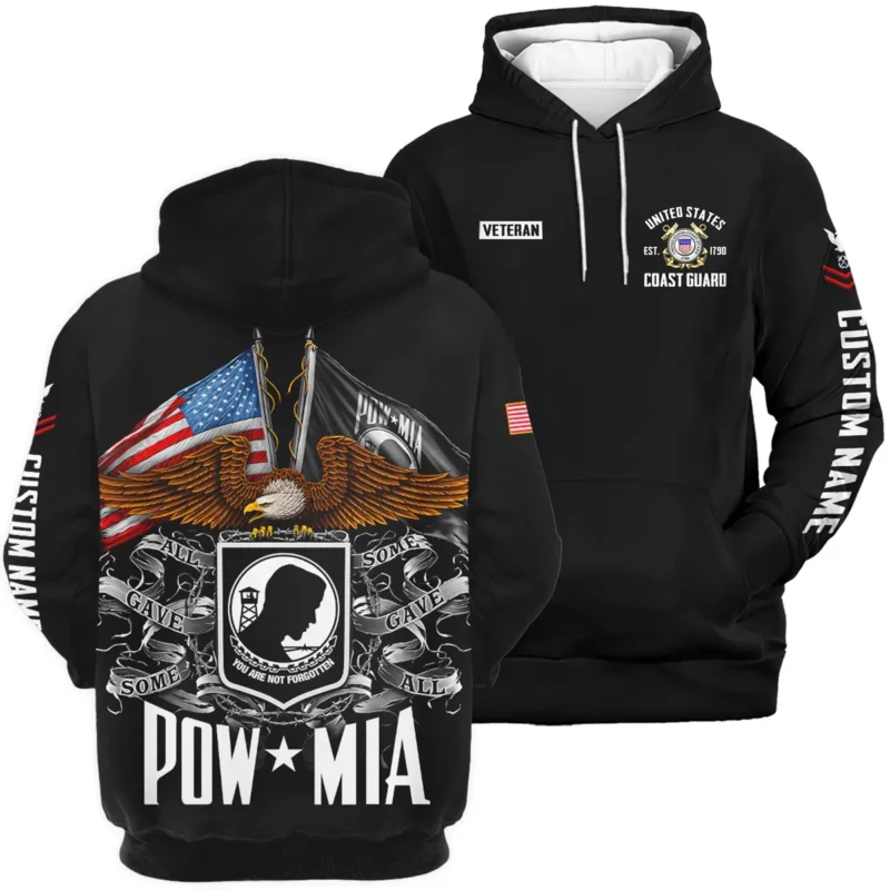 POW MIA All Gave Some Some Gave All Veteran U.S. Coast Guard Apparel All Over Prints BLVTR260724A1CG - Hoodie