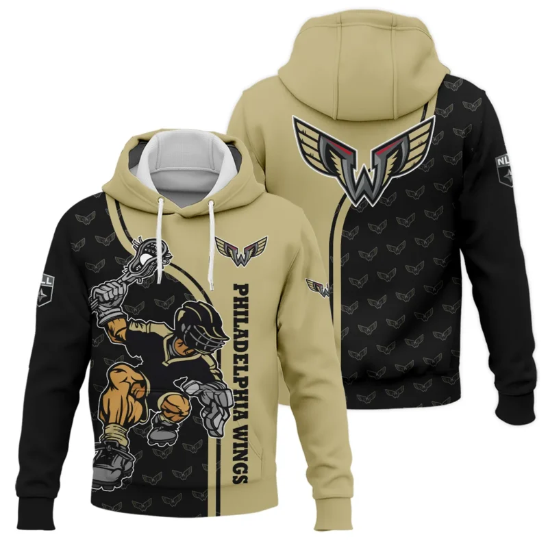 Color Lacrosse Player Background Hoodie Philadelphia Wings NLL All Over Prints HONLL290724A01PHIHD