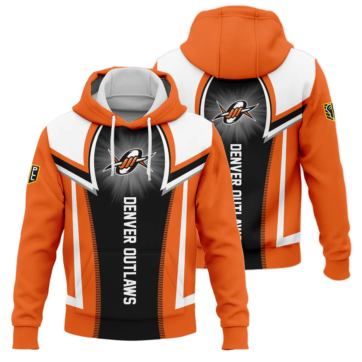 Background Color Mix Hoodie Denver Outlaws Premier Lacrosse League All Over Prints HOPLL220724A01DENHD