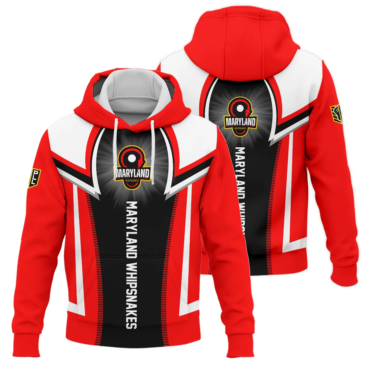 Background Color Mix Hoodie Maryland Whipsnakes Premier Lacrosse League All Over Prints HOPLL220724A01MDWHD