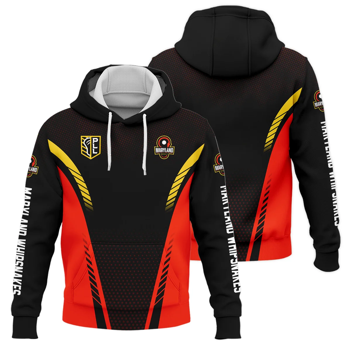 Sport Mix Color Color Hoodie Maryland Whipsnakes Premier Lacrosse League All Over Prints QTLC220724A2MDWHD