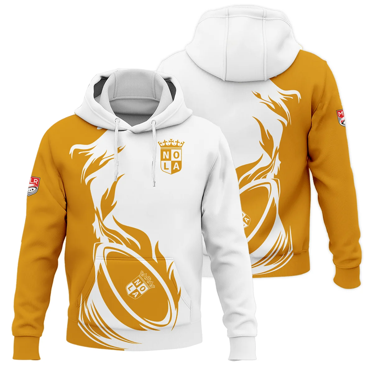 Rugby Fire Color Hoodie NOLA Gold Major League Rugby All Over Prints QTRB200724A1NOLAHD