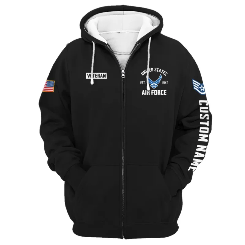 Dont Mess With America Veteran U.S. Air Force Apparel All Over Prints BLVTR240724A1AF - Zip Hoodie