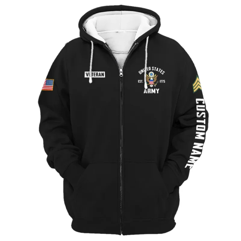 Dont Mess With America Veteran U.S. Army Apparel All Over Prints BLVTR240724A1AM - Zip Hoodie