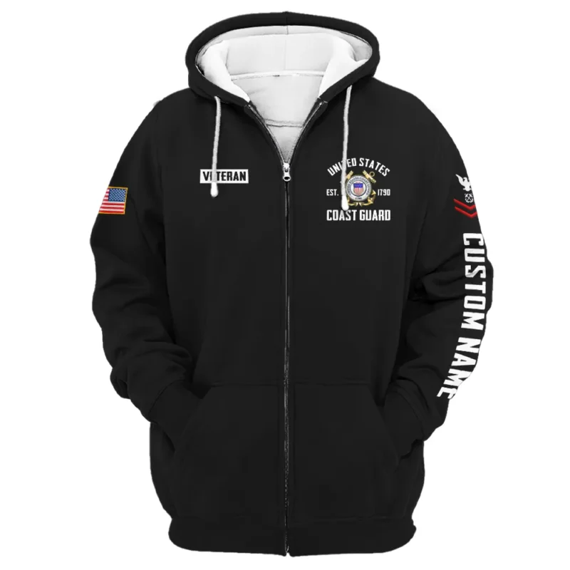 Dont Mess With America Veteran U.S. Coast Guard Apparel All Over Prints BLVTR240724A1CG - Zip Hoodie