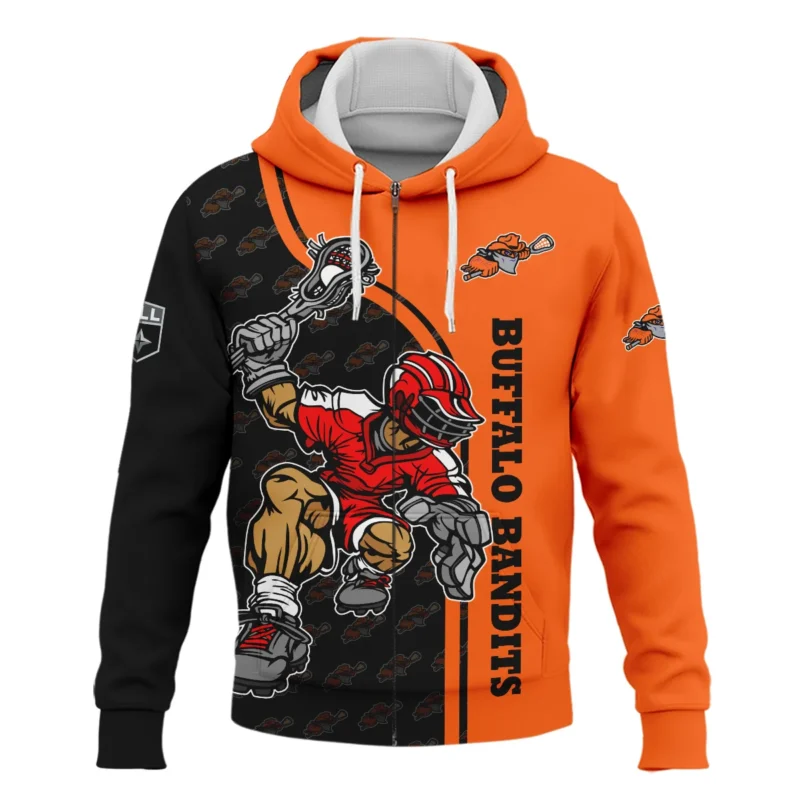 Color Lacrosse Player Background Zipper Hoodie Buffalo Bandits NLL All Over Prints HONLL290724A01BUFZHD