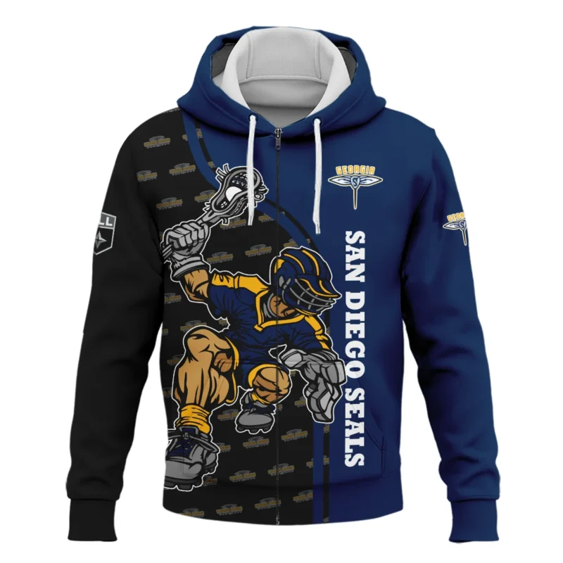 Color Lacrosse Player Background Zipper Hoodie Georgia Swarm NLL All Over Prints HONLL290724A01GEOZHD