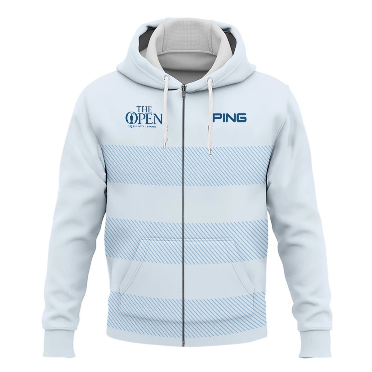 Special Release Ping 152nd Open Championship Light Blue Background Line Pattern Zipper Hoodie Shirt All Over Prints HOTOP100724A01PIZHD