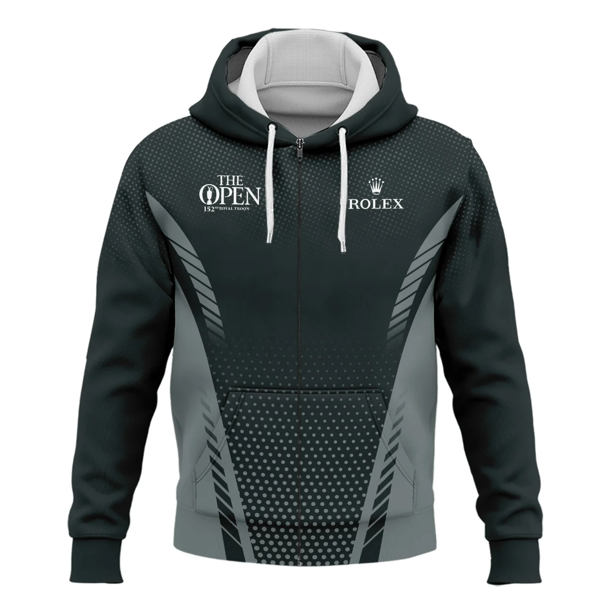 Golf Sport Dark Green Color Rolex 152nd Open Championship Zipper Hoodie Shirt All Over Prints QTTOP090724A1ROXZHD