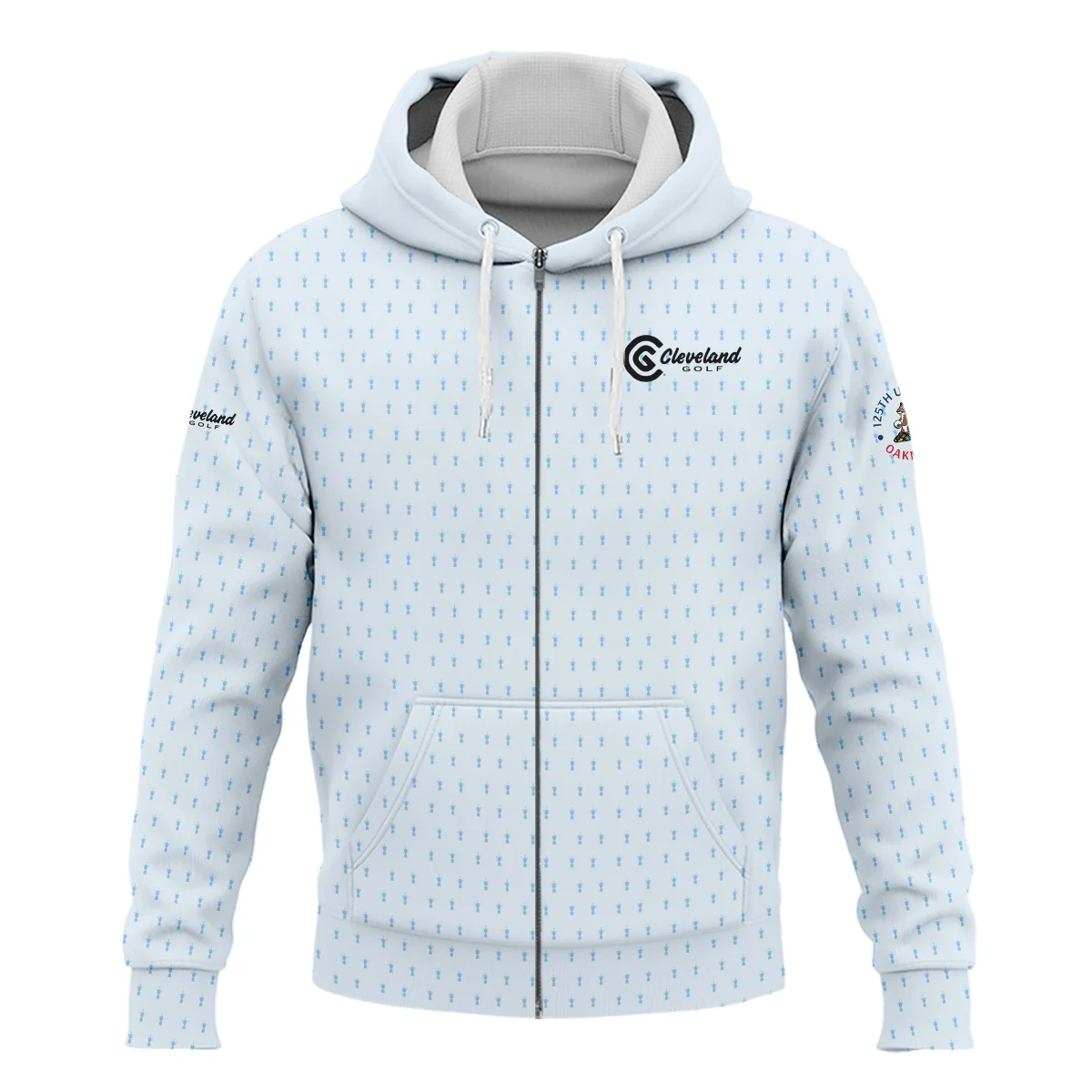 Special Release Light Blue Cleveland Golf Golf 125th U.S. Open Oakmont Zipper Hoodie Shirt All Over Prints QTUSM8724A2CLZHD