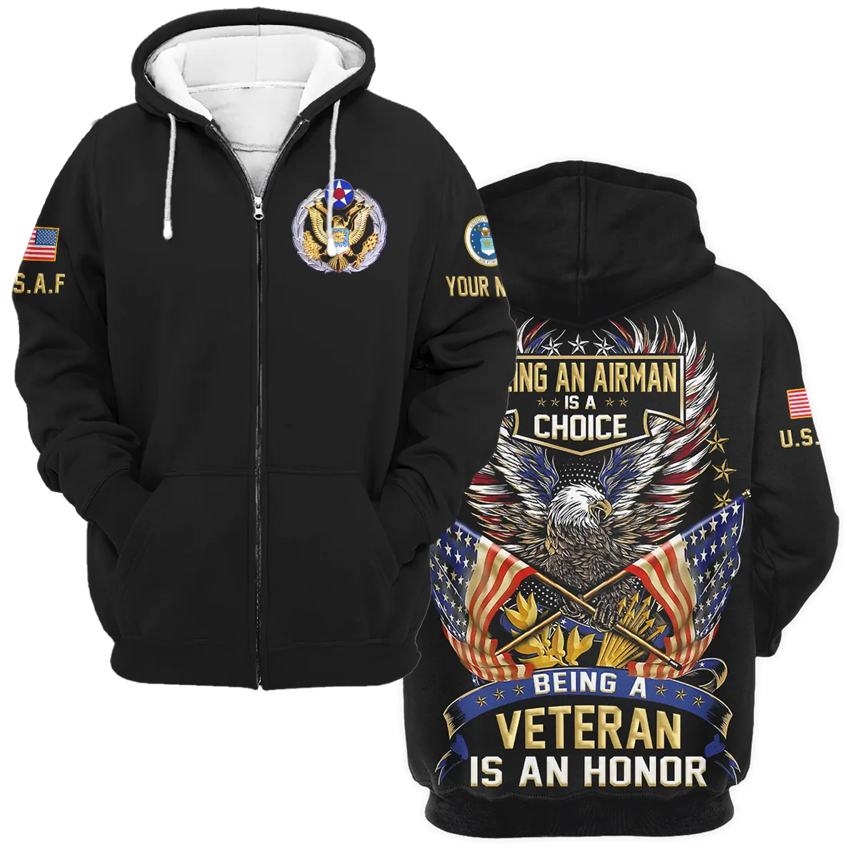 Being A Veteran Is An Honor U.S. Air Force Apparel All Over Prints BLVTR050724A01AF